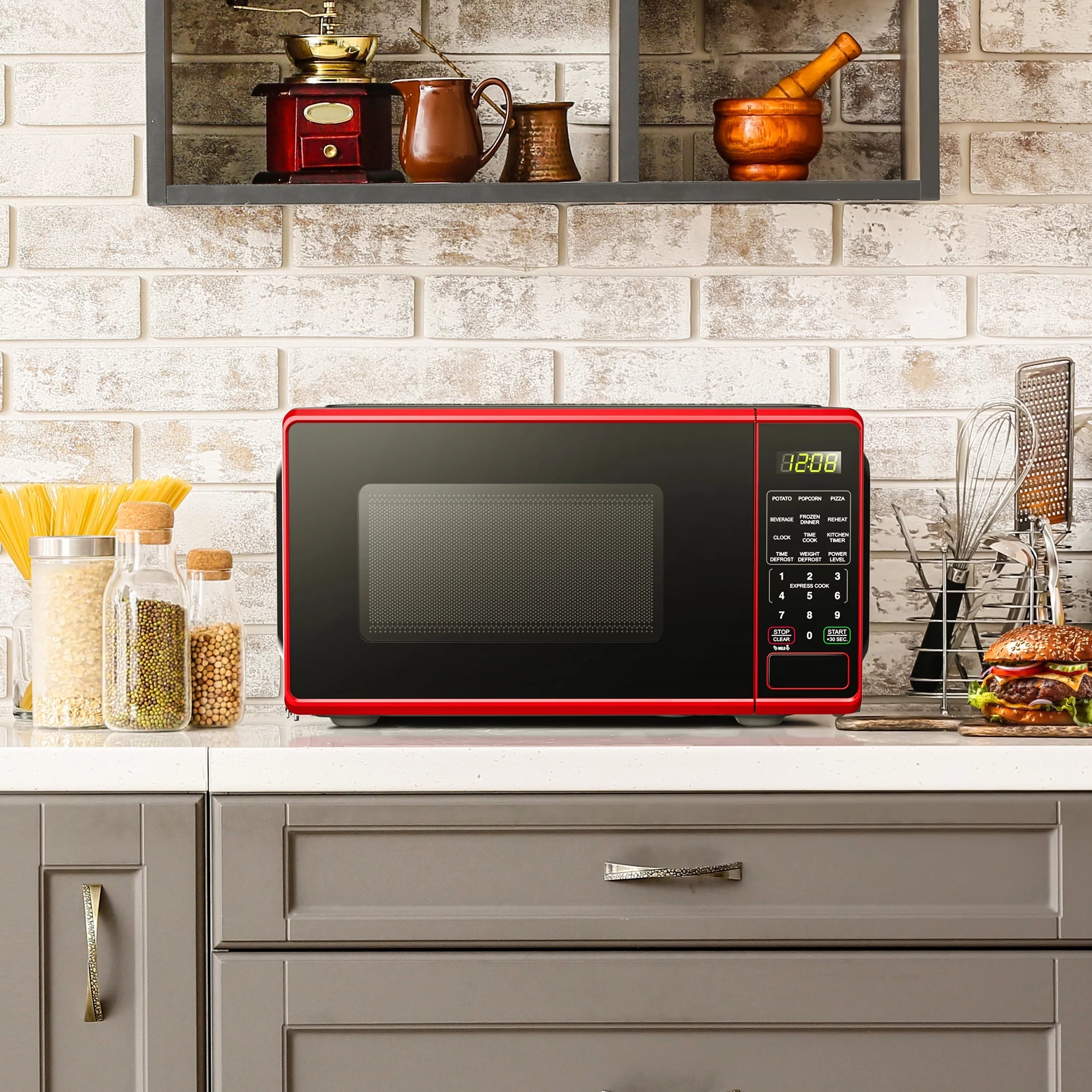 0.7 cu. ft. 700 Watts Red Countertop Microwave Oven A5600