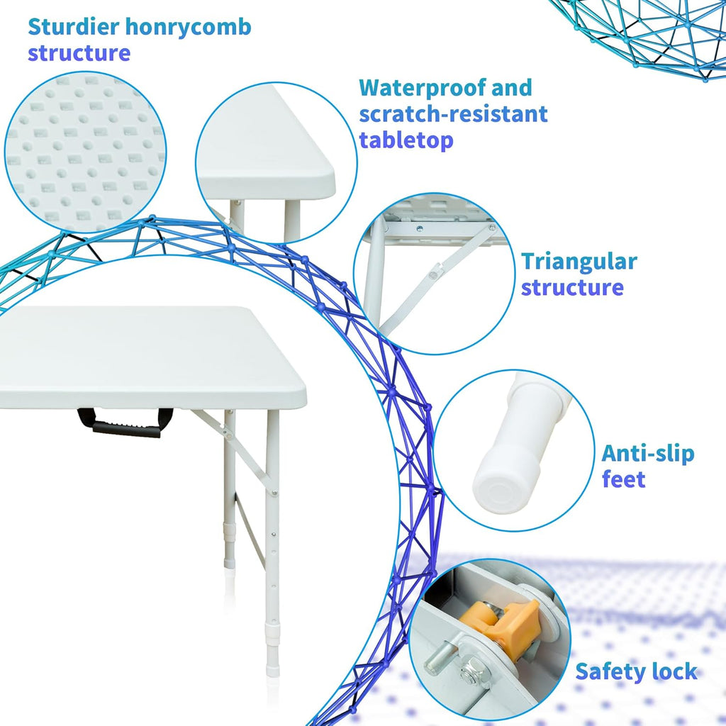 Plastic Folding Table with Carrying Handle X9471