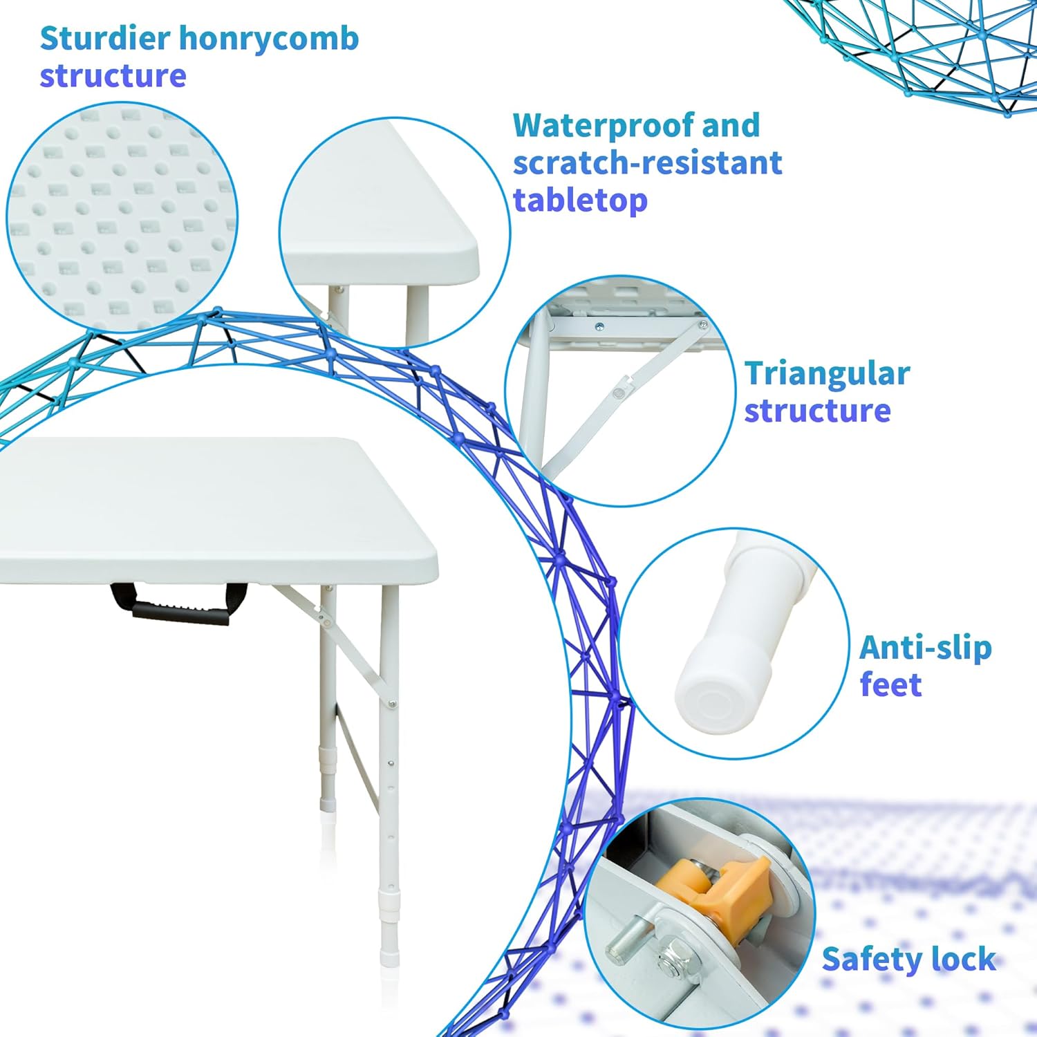 Plastic Folding Table with Carrying Handle X9471