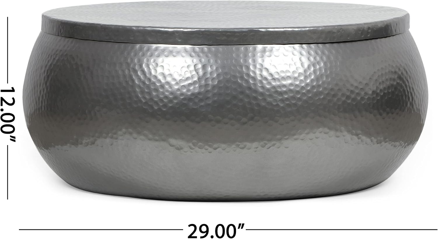 29" Solid Aluminum Round Drum Coffee Table S46041