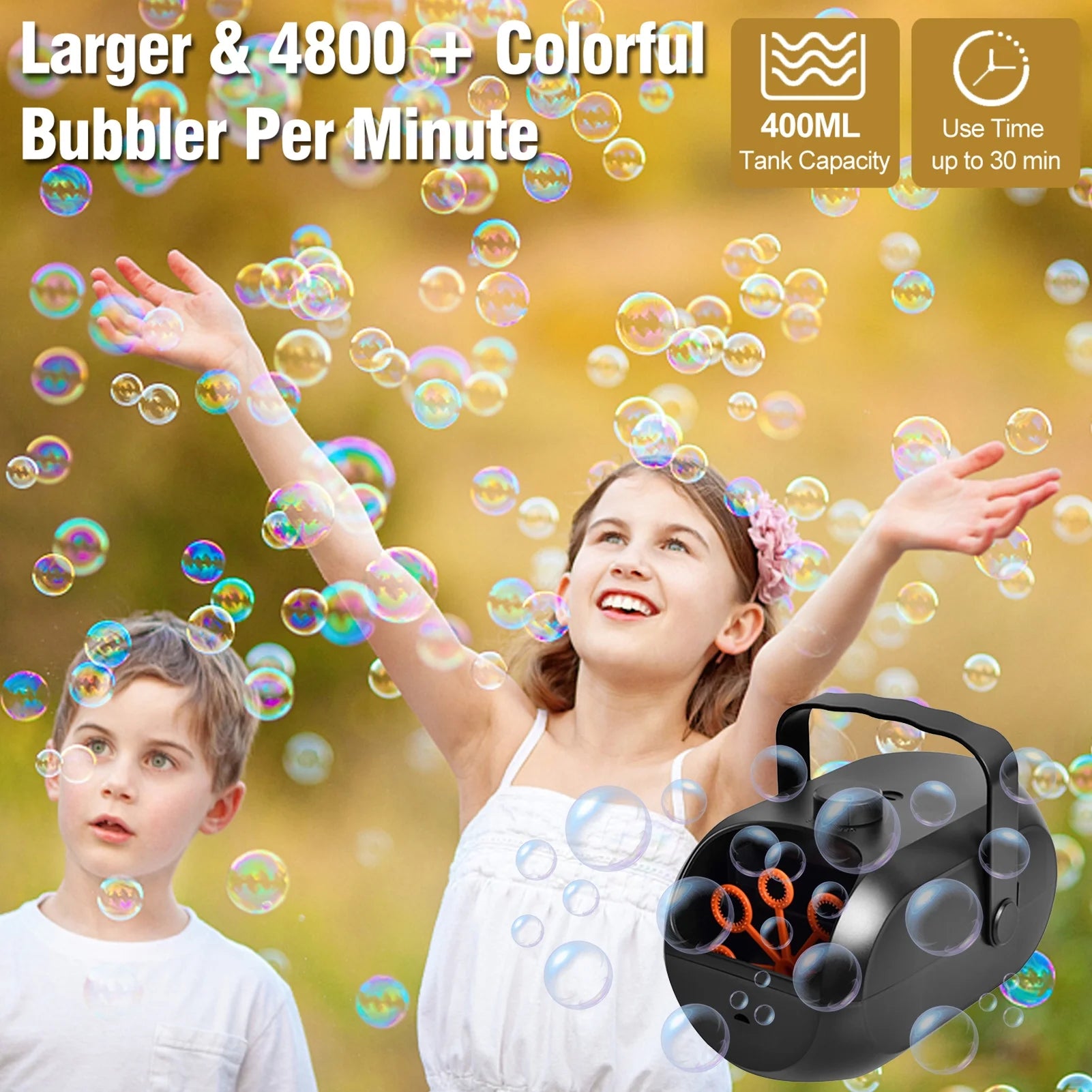 Portable Rechargeable Bubble Machine Y85674