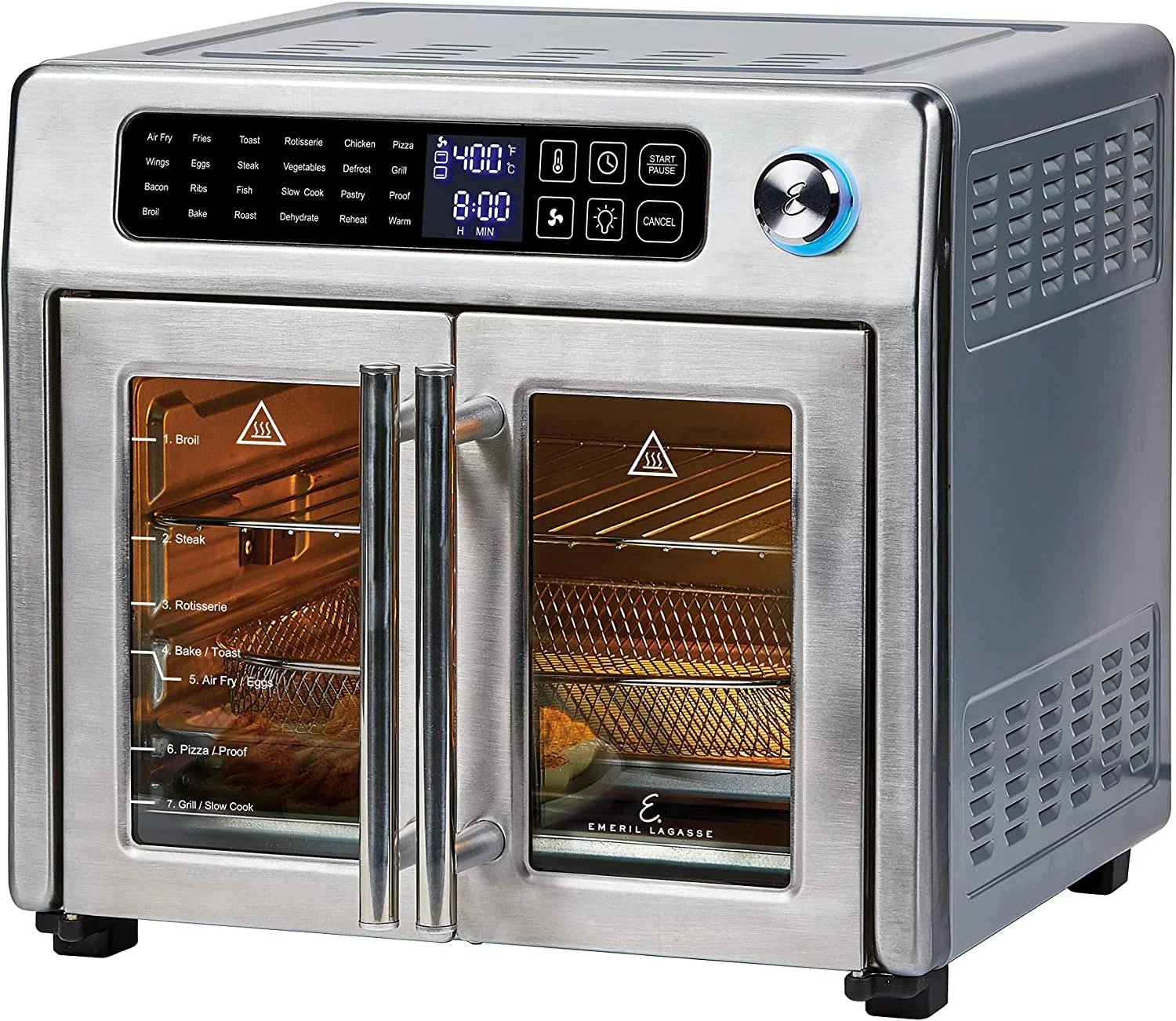 26 QT Extra Large Air Fryer Convection Toaster Oven with French Doors Stainless Steel C897