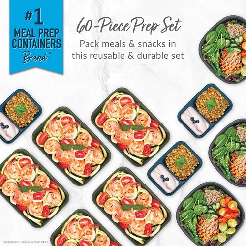 60-Piece Reusable Food Containers Meal Prep Kit B499775
