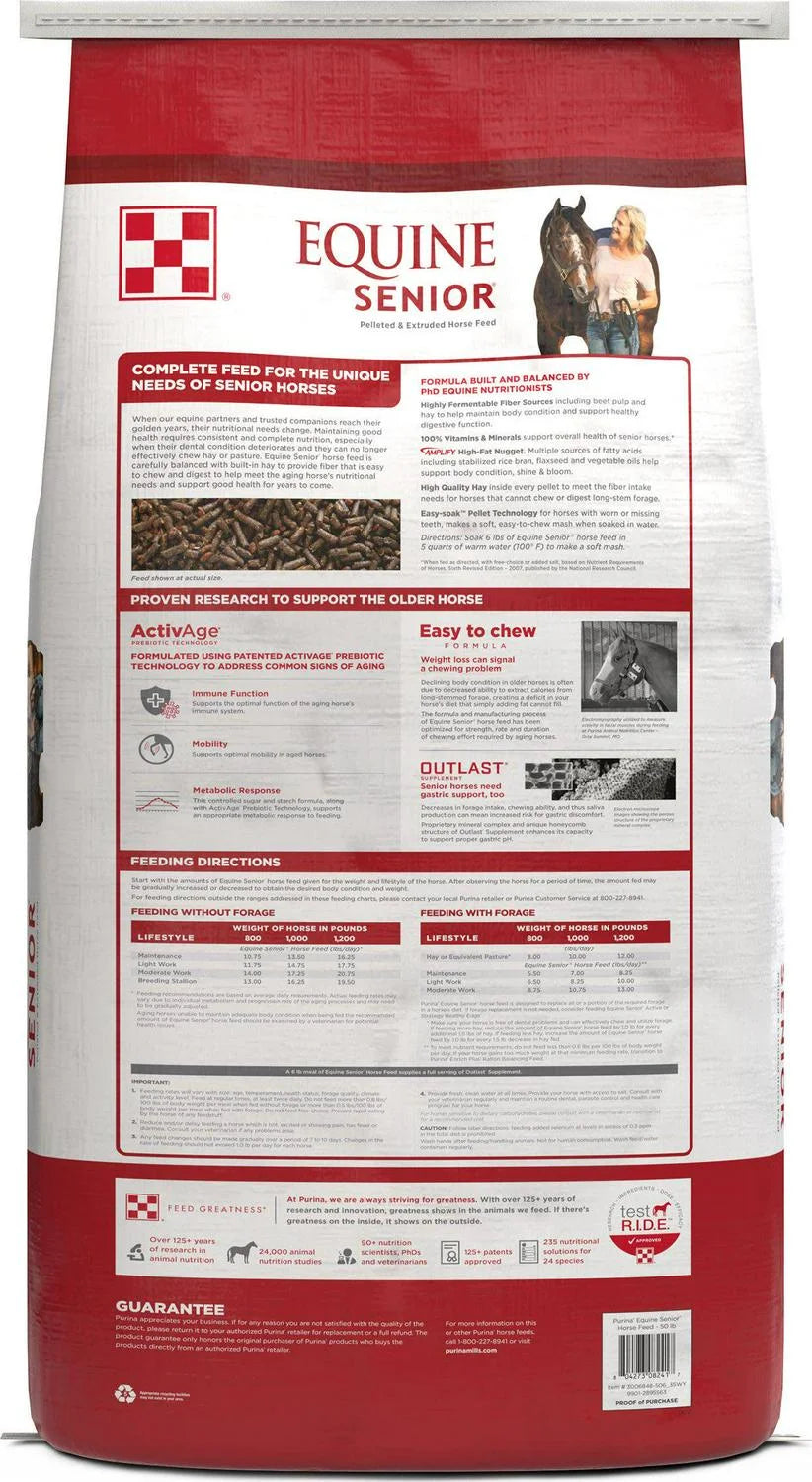 Equine Senior Horse Feed, 50 lb. A704539