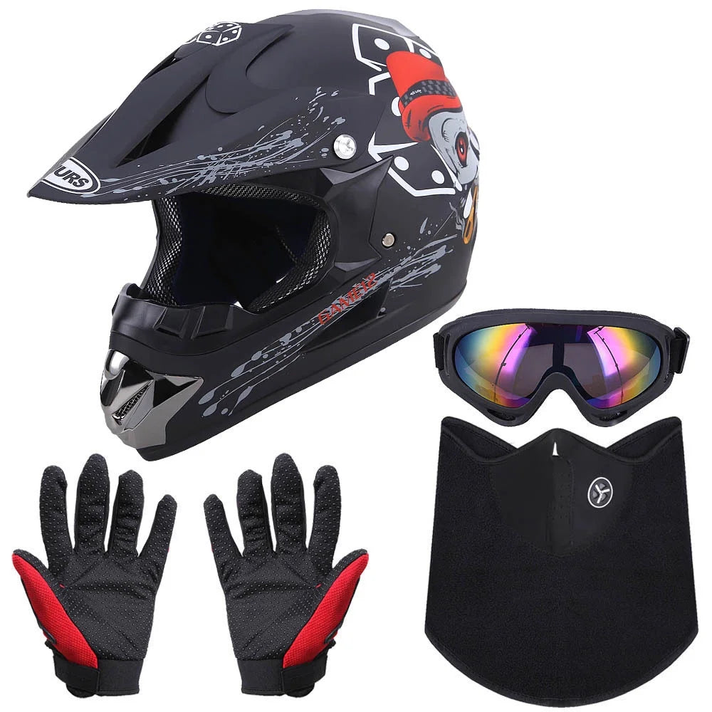 Black Open Face Off-road Motorcycle Helmet J91804