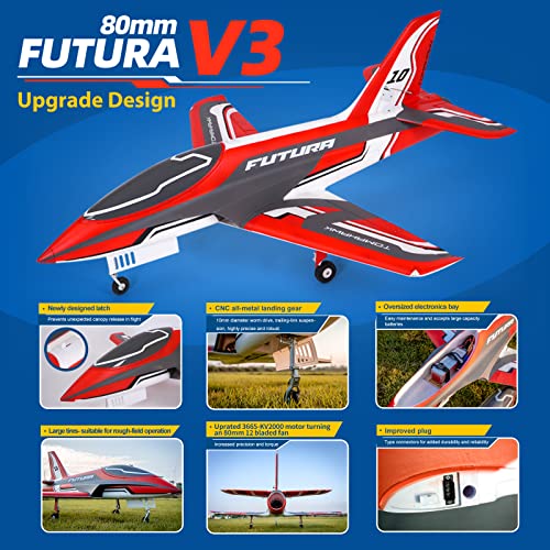 EDF Jet Remote Control Airplane 80mm Ducted Fan 12-Blade 6 Channel PNP V942