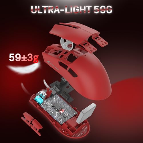 59g Superlight Wireless Gaming Mouse with Grip Tape, RGB Charging Dock, 22000 DPI, 5 Programmable Buttons (Black) Y6220