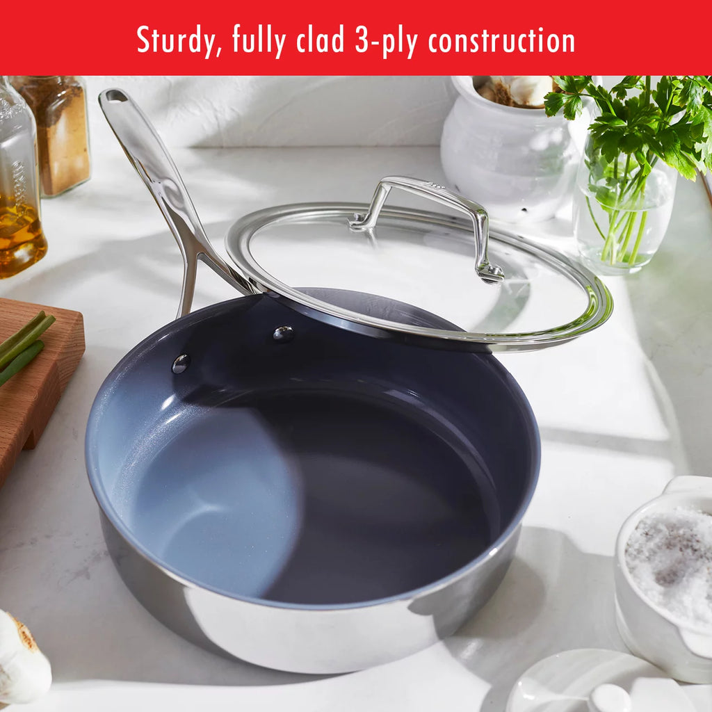 10-pc Stainless Steel Ceramic Nonstick Cookware Set F81076