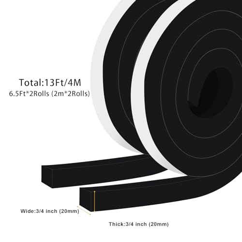 Strong Adhesive Foam Weather Stripping Door Seal Strip Insulation Tape (1 in x 1/4 in x 33 Ft) Q672821