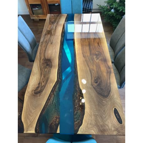 Blue Resin Epoxy Dining Table 36 x 20 Inches G6096