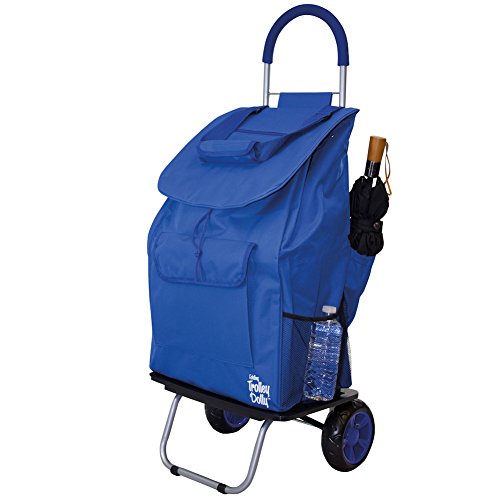 Blue Folding Grocery Cart with 3 Wheels R6036