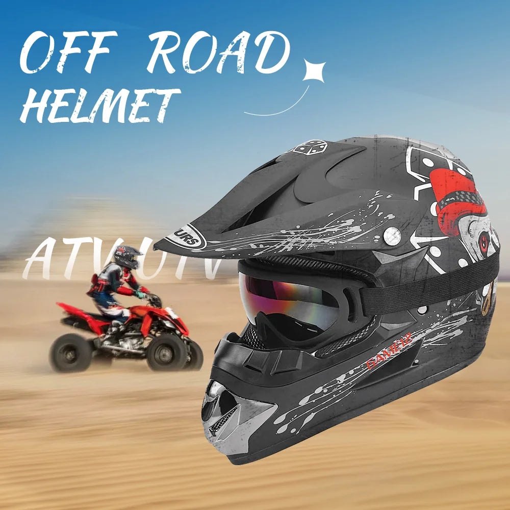 Black Open Face Off-road Motorcycle Helmet J91804