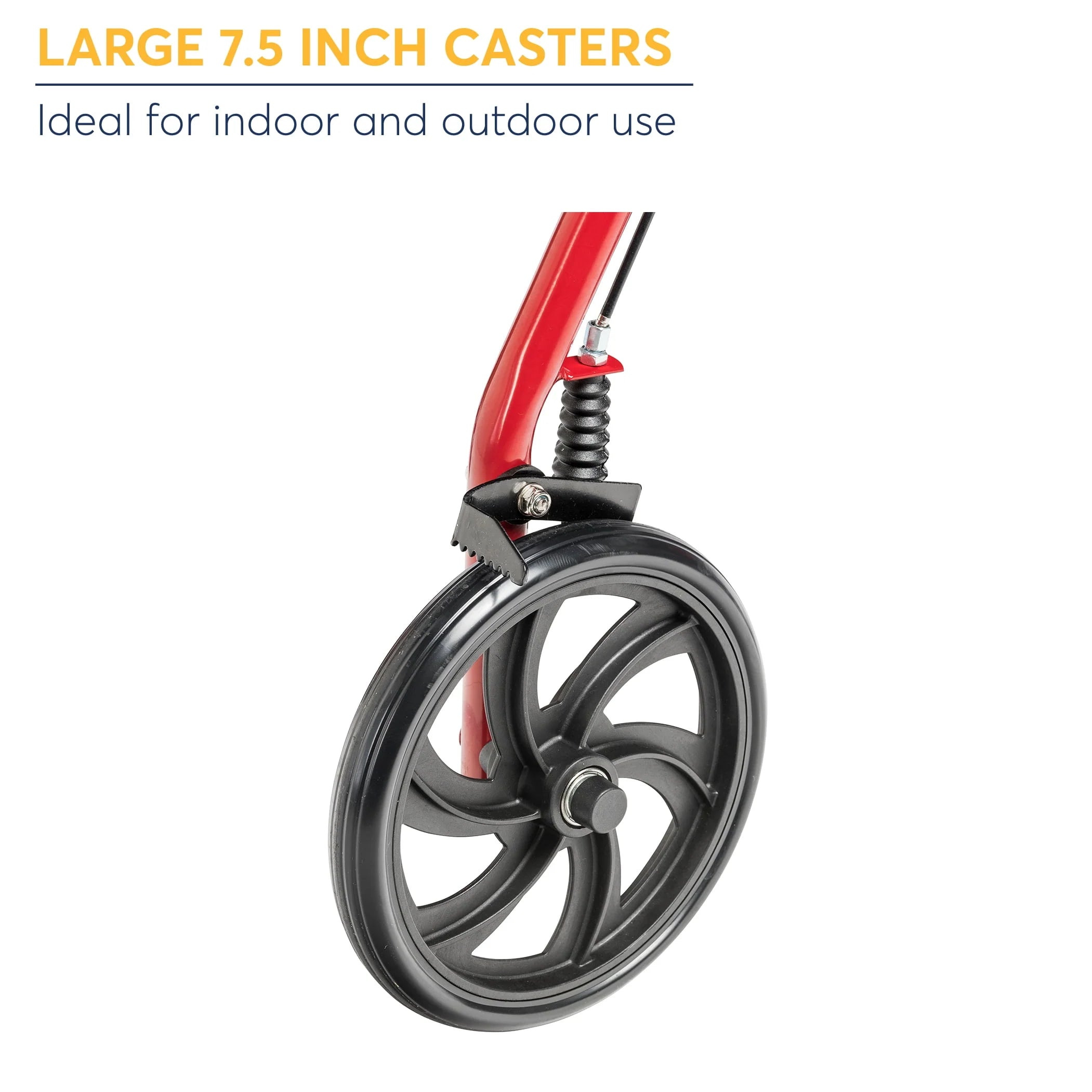 Red 4-Wheel Rollator with 7.5 Casters C3502