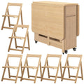 Extendable Drop Leaf Wood Dining Table Set for 6 F56795