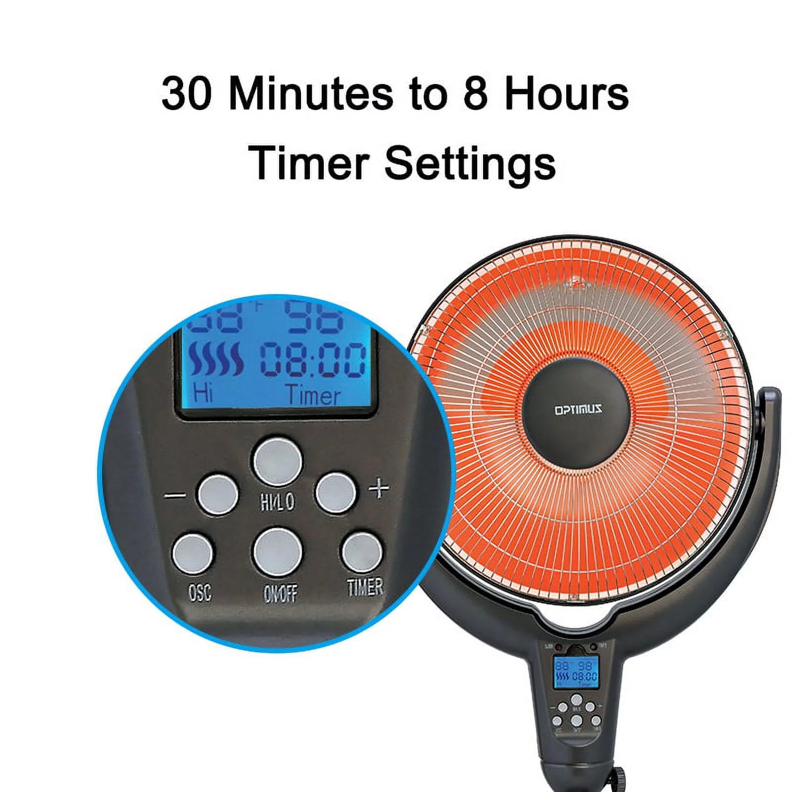 14" Adjustable Oscillating Pedestal Heater with Remote Control I77847