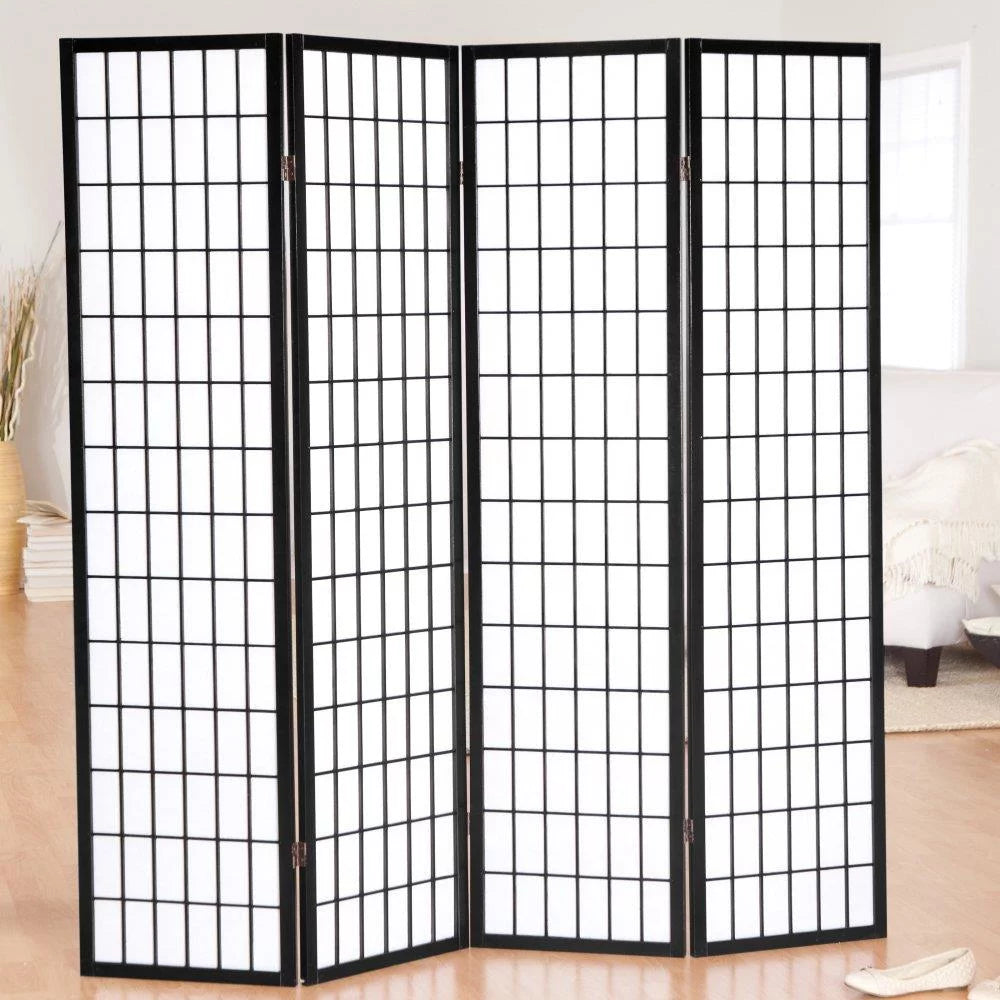 4 Panels Wood Shoji Room Divider Screen H579230