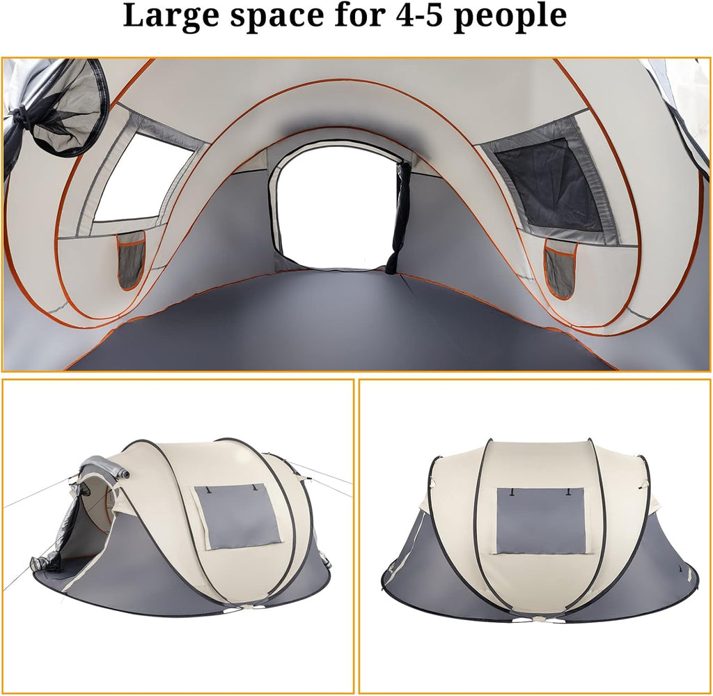 4 Person Pop Up Waterproof Camping Tent with 2 Doors V801991