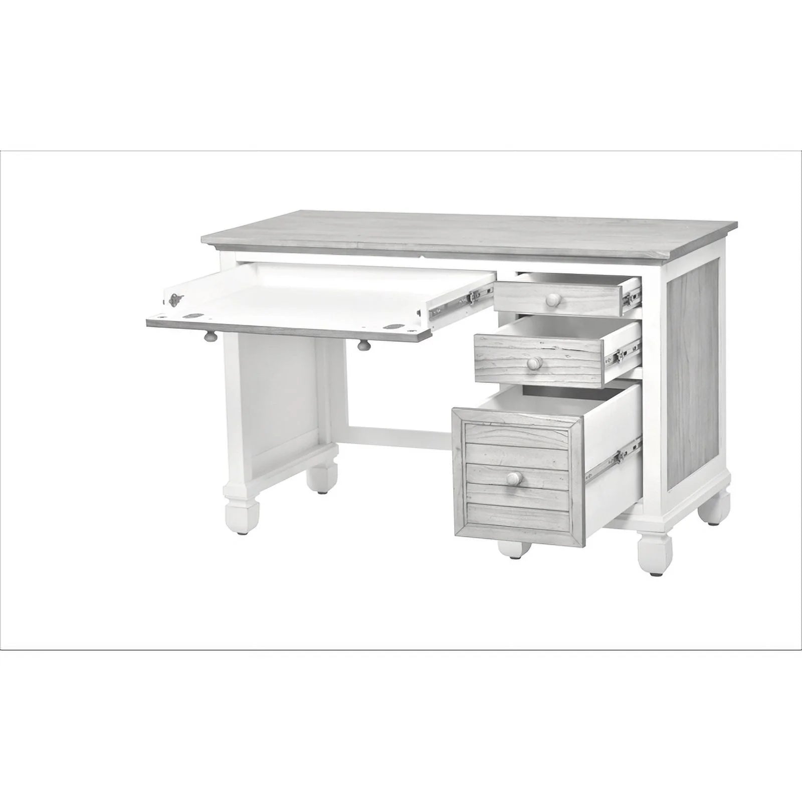Gray White Wood Desk and Chair Set X1491