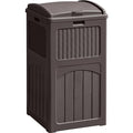 33 Gallon Dark Brown Outdoor Trash Can with Lid G474178