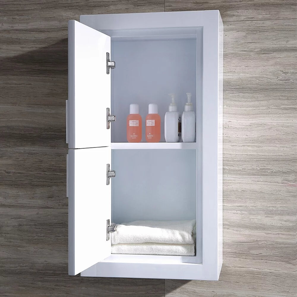 White Bathroom Linen Side Cabinet with 2 Doors W21123