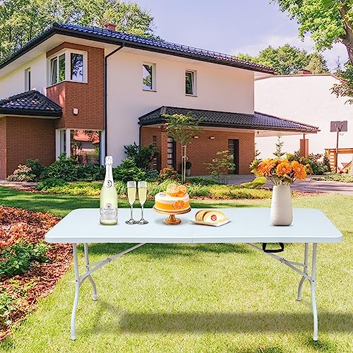 White Black Plastic Folding Table P125998