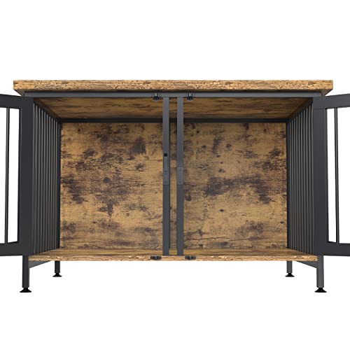 Black Double Dog Crate with Divider U513