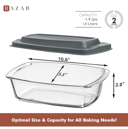 Glass Loaf Pan with Lids (Set of 2) X38337