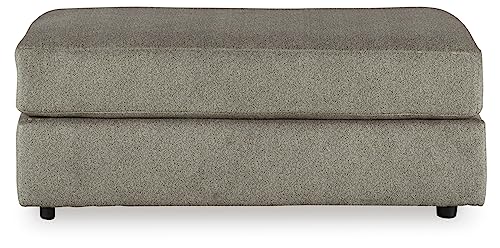 Gray Chenille Oversized Ottoman W85556