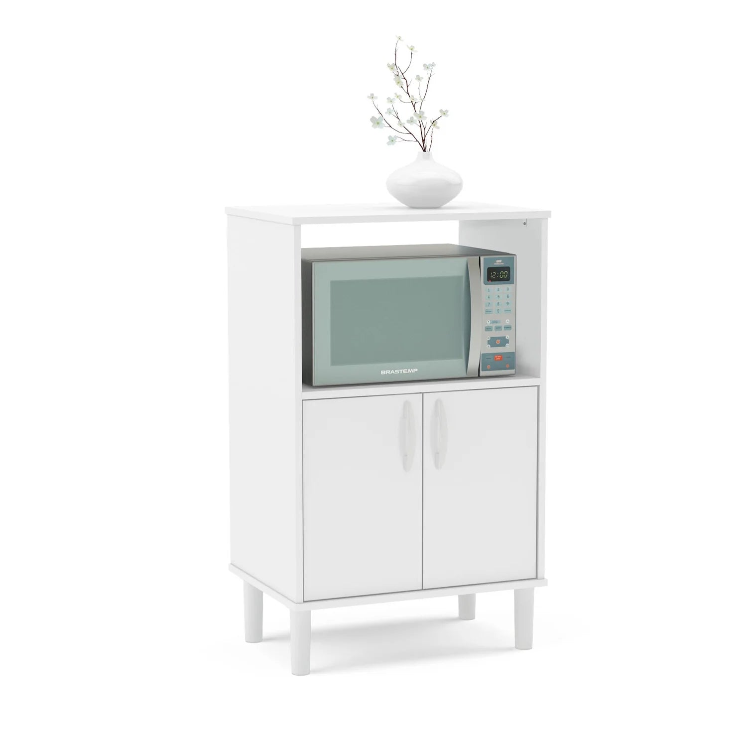White 2 Doors 2 Shelves Manufactured Wood Kitchen Pantry H299981