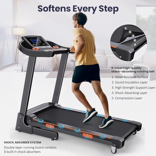 15% Auto Incline Folding Treadmill with Wide Belt, 320 lb Capacity U710550