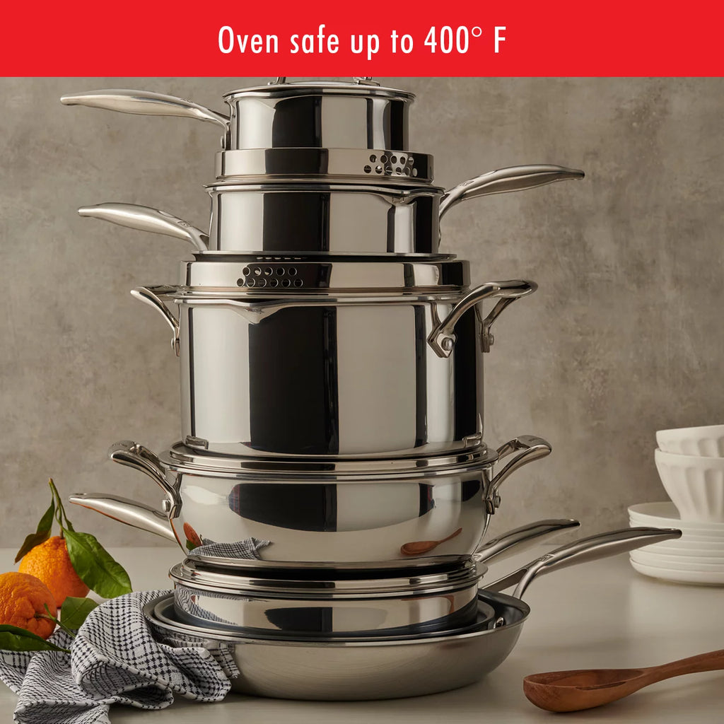 10-pc Stainless Steel Ceramic Nonstick Cookware Set F81076