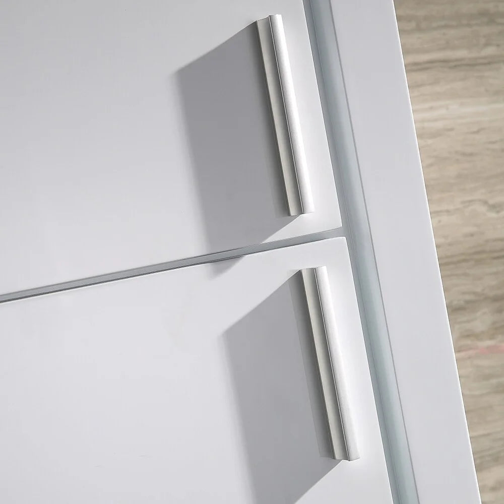 White Bathroom Linen Side Cabinet with 2 Doors W21123