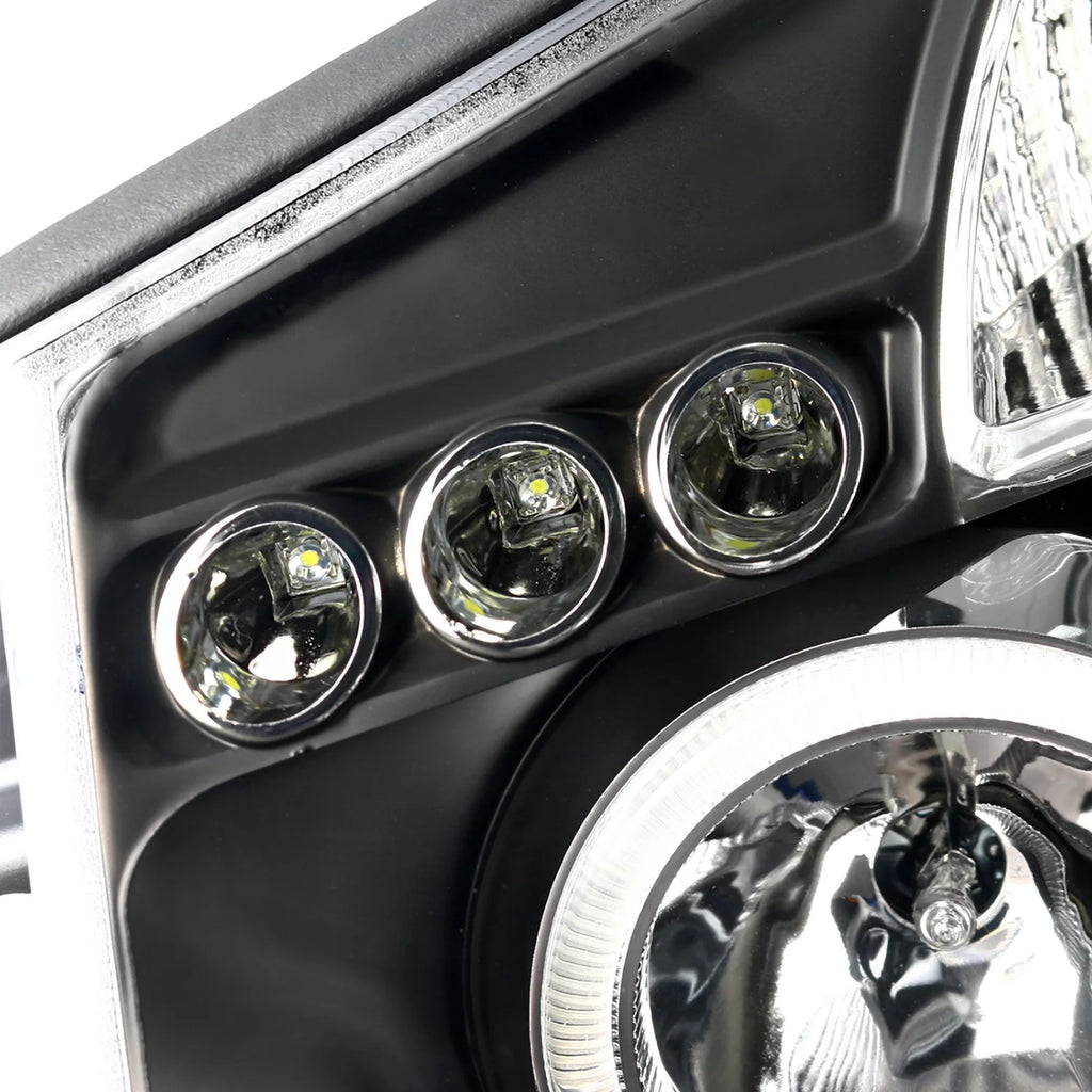 Black Halo Projector Headlights and LED Tail Lamps Combo for Nissan Titan Y751161