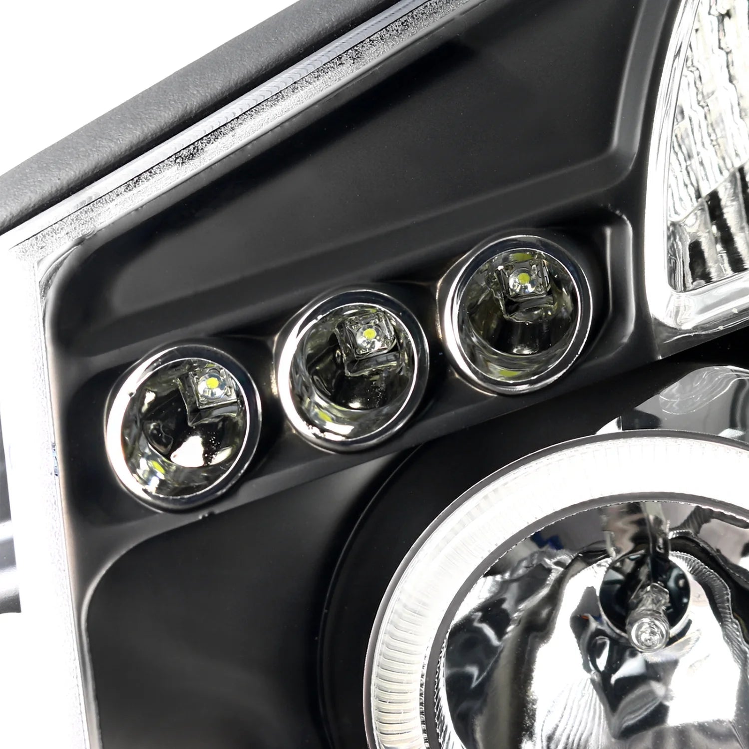 Black Halo Projector Headlights and LED Tail Lamps Combo for Nissan Titan Y751161