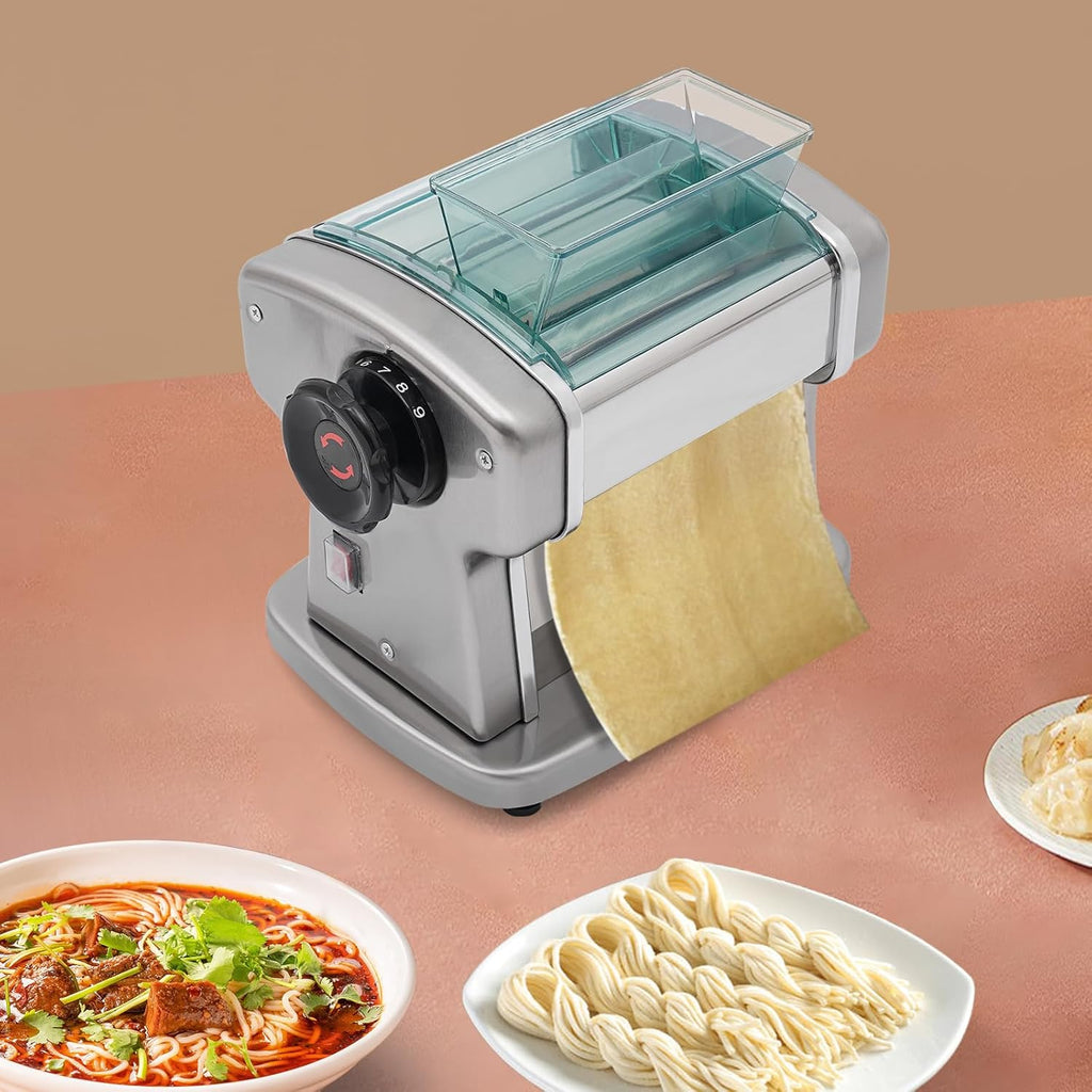 Electric Pasta Maker Machine with 9 Thickness Settings, 2 mm Stainless Steel Blade, 135W Q56783