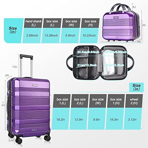 28" Expandable Lightweight ABS+PC Hard Suitcase with TSA Lock (Black) D139