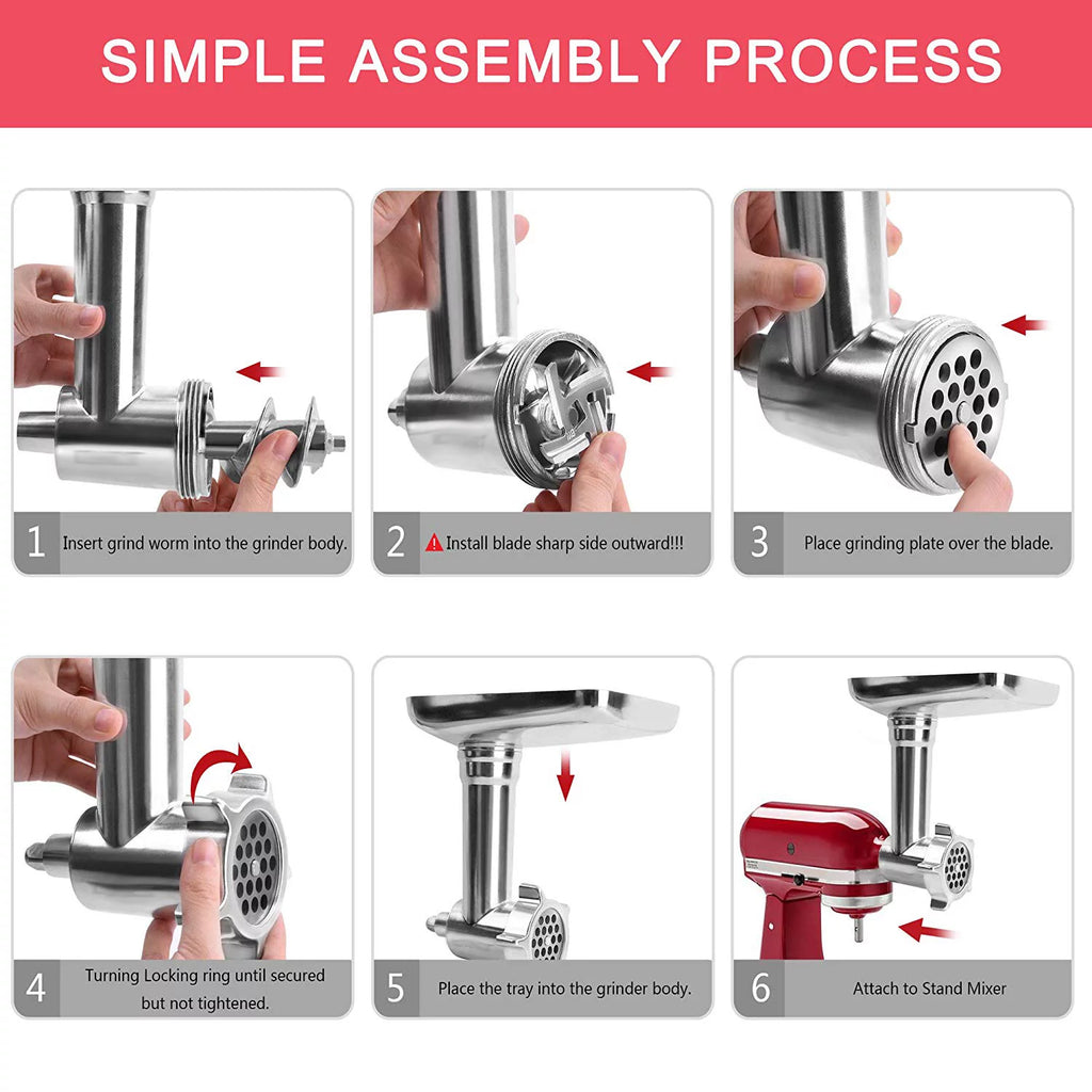 3 Sets Meat Grinder Slicer Juicer Attachment Z930900