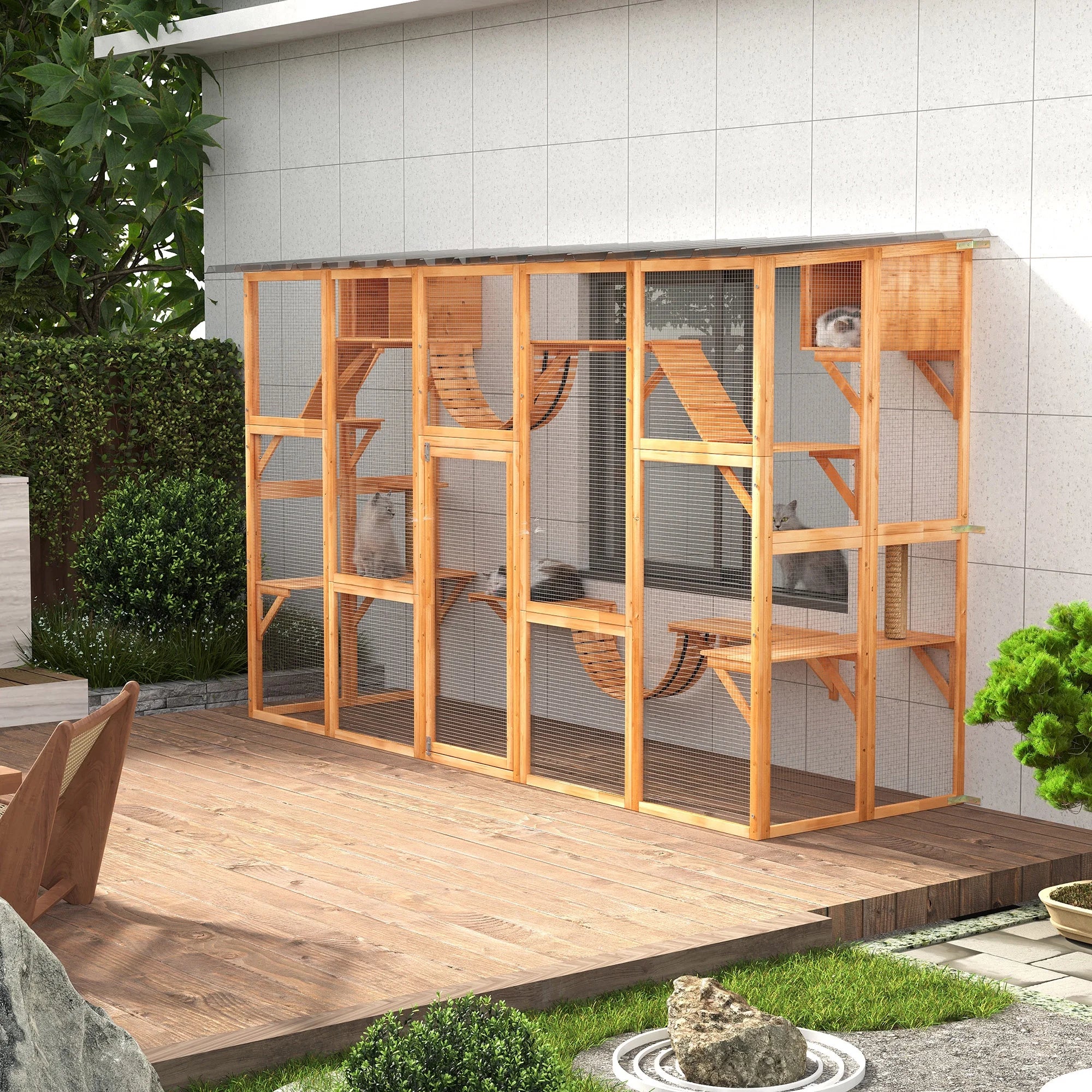 Outdoor Wooden Cat Enclosure G1362