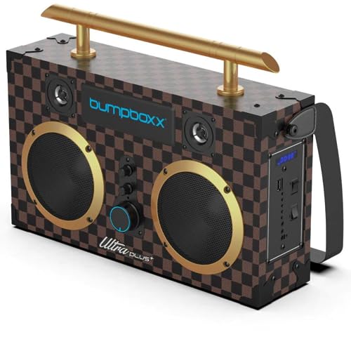 Retro Bluetooth Boombox with Rechargeable Lithium Battery, Carrying Strap & Mic R161516