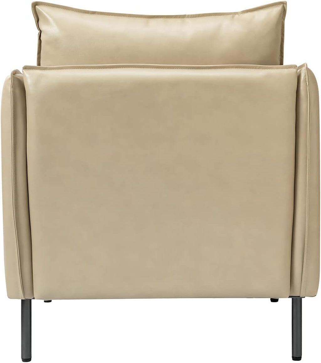 Beige Faux Leather Armchair Set Of 2 K154