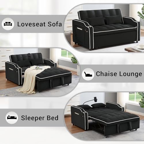 Pink 3 in 1 Convertible Sofa Bed with Storage F37948