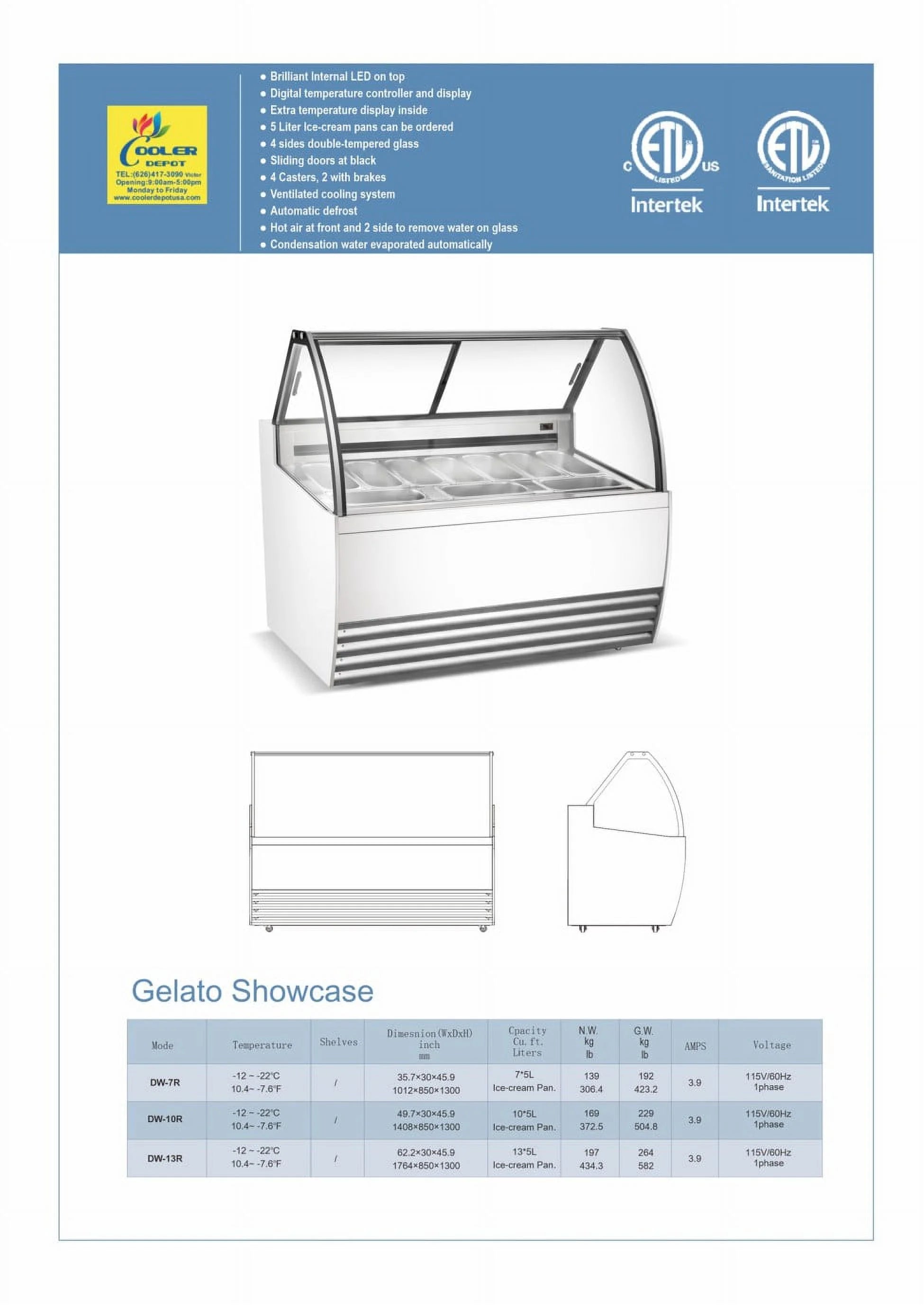 7 pan Dipping Cabinet Cooler G97822