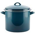 12 Quart Marine Blue Enamel on Steel Stock Pot with Lid S47757