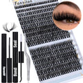 320pcs Individual Lashes D Curl Eyelash Extension Kit with Bond and Seal and Tweezers Y94682