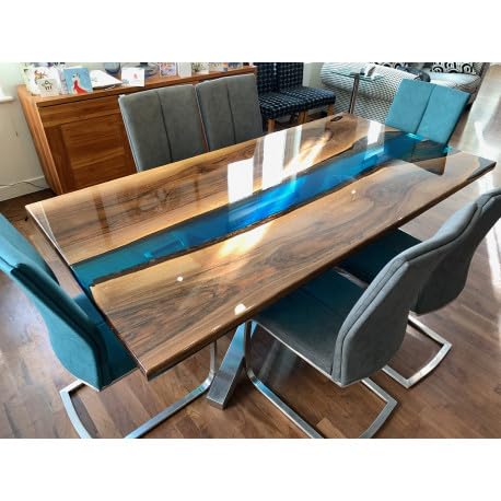 Blue Resin Epoxy Dining Table 36 x 20 Inches G6096