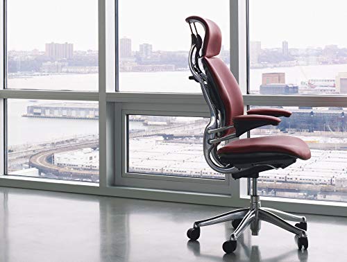 Graphite Hyacinth Blue Fabric Ergonomic Office Chair with Headrest A954