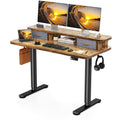 Rustic Brown Electric Standing Desk with Dual Drawers A8953