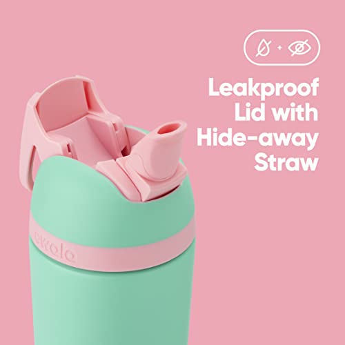 14 Oz Stainless Steel Water Bottle with Straw Q493