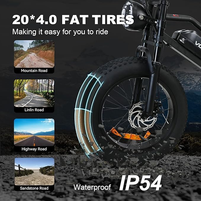 20" Fat Tire Electric Mountain Bike with 48V 18.2AH Battery N113784