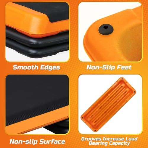 Adjustable Aerobic Step Platform with 4 Stackable Risers Y1476